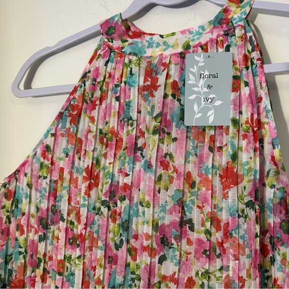 Floral & Ivy sleeveless pink floral print blouse size medium NWT - Picture 5 of 5